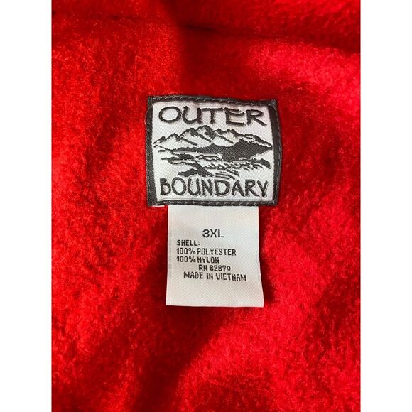 Outer Boundary Men’s Vest Jacket Black and Red Fleece B.S.L. Full Zip Size 3XL - Picture 12 of 14